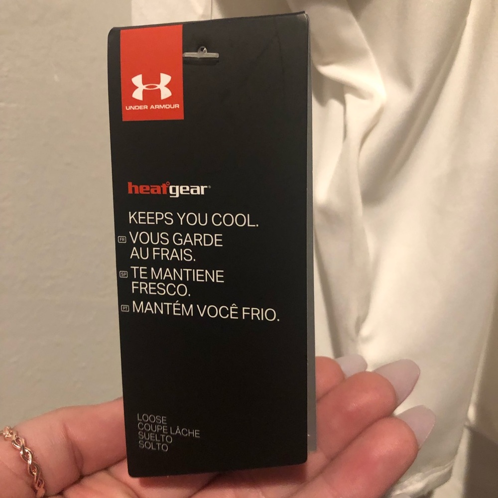 Under Armour white tank with teal mesh straps - Picture 3 of 4